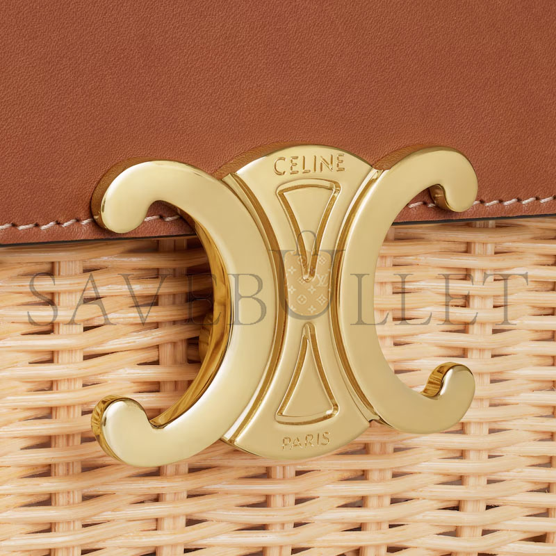 CELINE TEEN GARANCE WICKER AND NATURAL COWHIDE HANDBAGS 119672FUO.02NT ‎(18.5*13.5*7 cm)